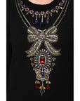 Dolce & Gabbana Black Cashmere Crystal Embellished Sweater