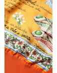 Dolce & Gabbana Orange Cannoli Sicilian Silk Crew Neck Top