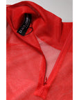 Dolce & Gabbana Red Tulle Turtleneck Long Sleeve Blouse Top