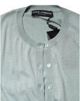 Dolce & Gabbana Light Green Silk Button Down Cardigan Sweater