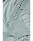 Dolce & Gabbana Light Green Silk Button Down Cardigan Sweater