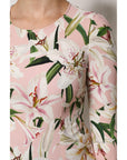Dolce & Gabbana Pink Lily Print Viscose Round Neck Blouse Top