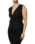 Dolce & Gabbana Black Wool Sleeveless Vest Waistcoat Top