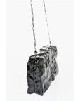 Off-White Embossed Crushed Sculpture Rigid Clutch