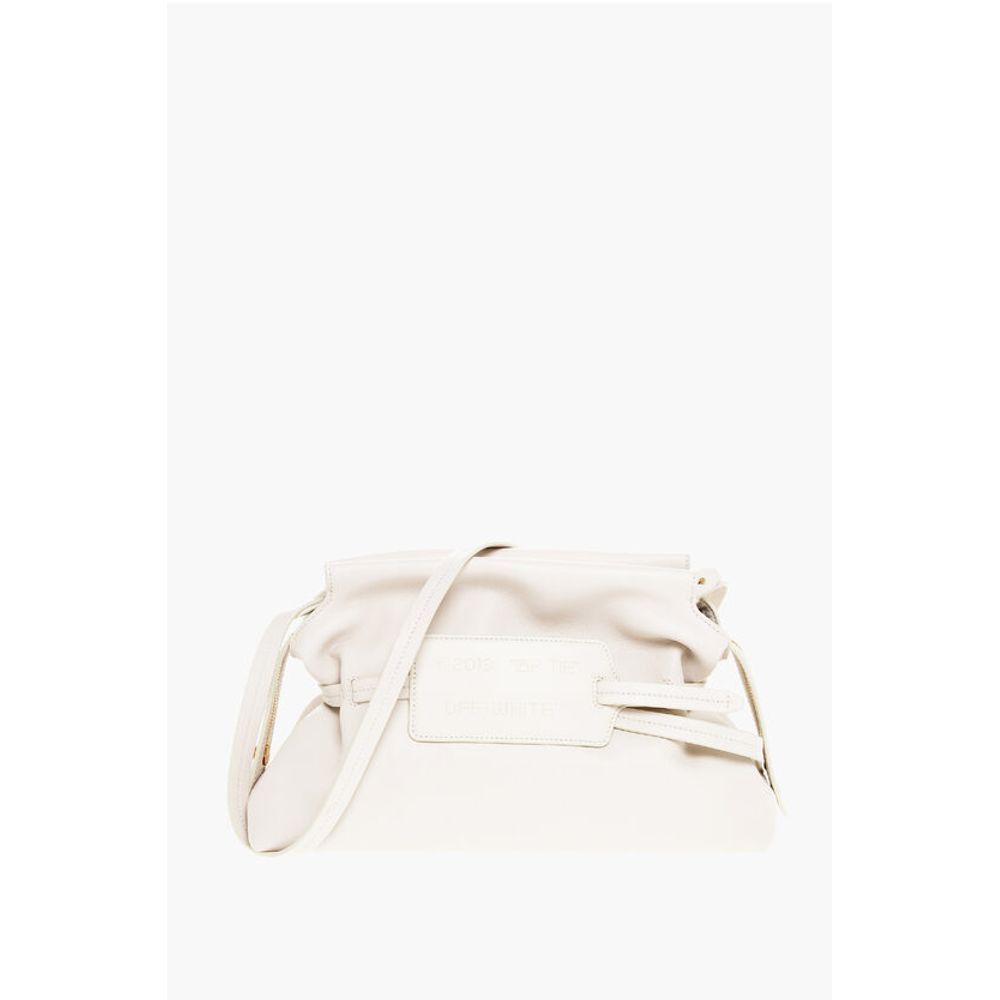 Off-White Solid Color Leather Clutch