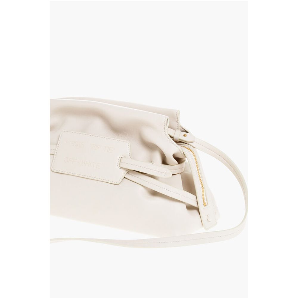 Off-White Solid Color Leather Clutch