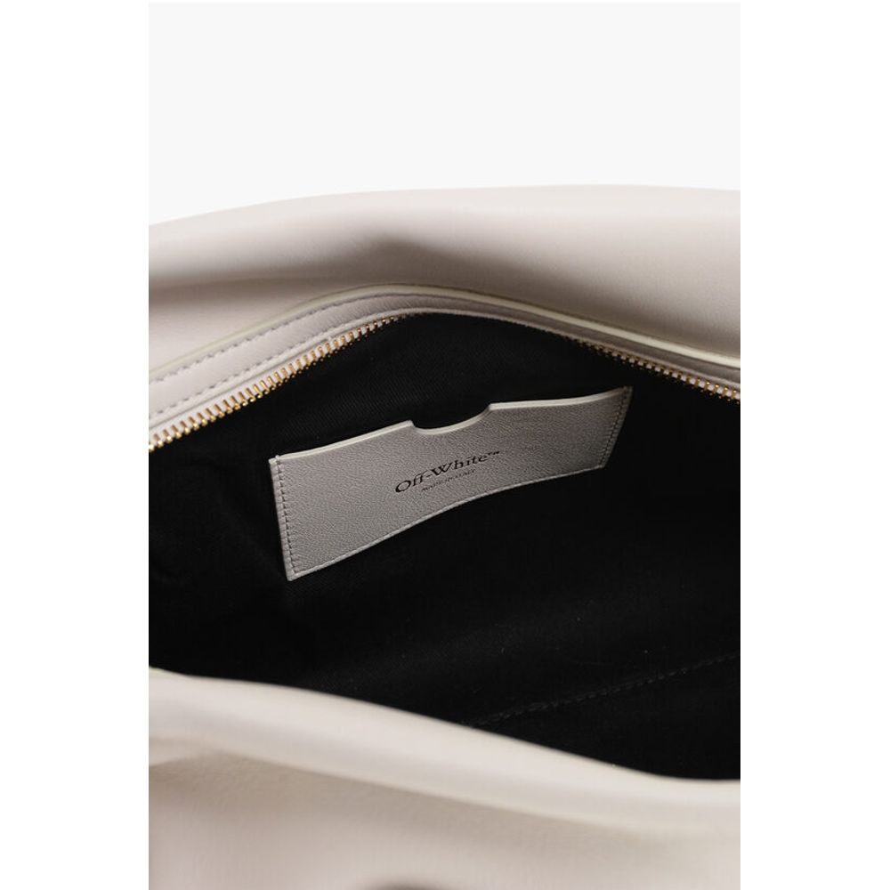 Off-White Solid Color Leather Clutch