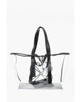 Off-White See-Through Pvc Tote Bag with Leather Details