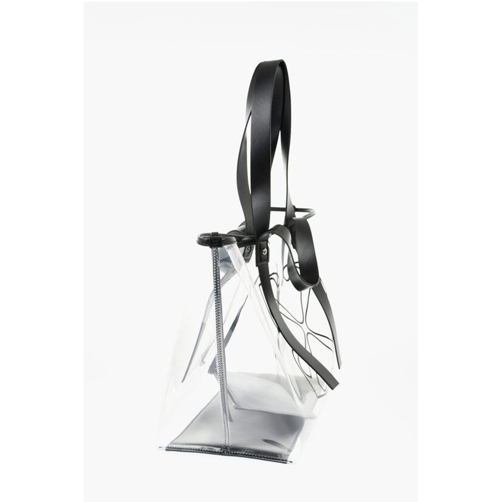 Off-White See-Through Pvc Tote Bag with Leather Details