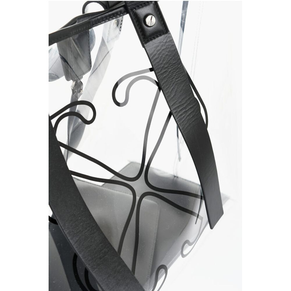 Off-White See-Through Pvc Tote Bag with Leather Details