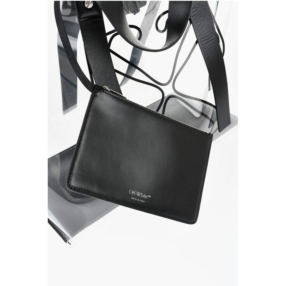 Off-White See-Through Pvc Tote Bag with Leather Details