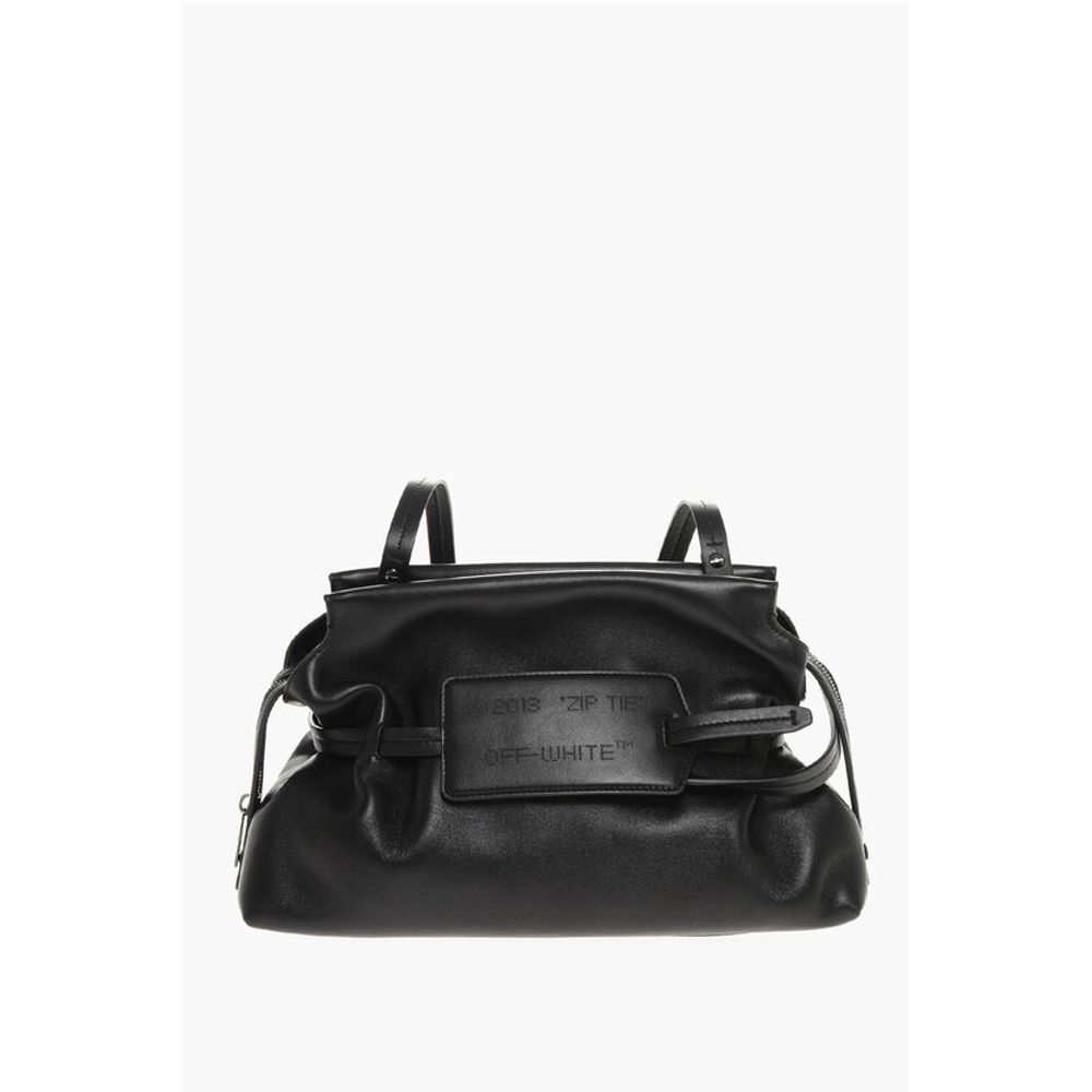 Off-White Solid Color Leather Clutch