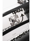 Off-White Leather and See-Through Pvc JITNEY 2.8 Handbag with Silver T