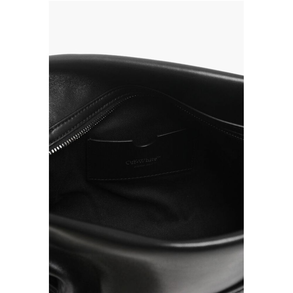 Off-White Solid Color Leather Clutch