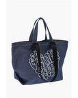 Chloé SEE BY Denim Tote Bag with Embossed Embroidery