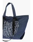Chloé SEE BY Denim Tote Bag with Embossed Embroidery