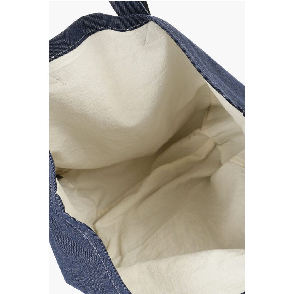 Chloé SEE BY Denim Tote Bag with Embossed Embroidery