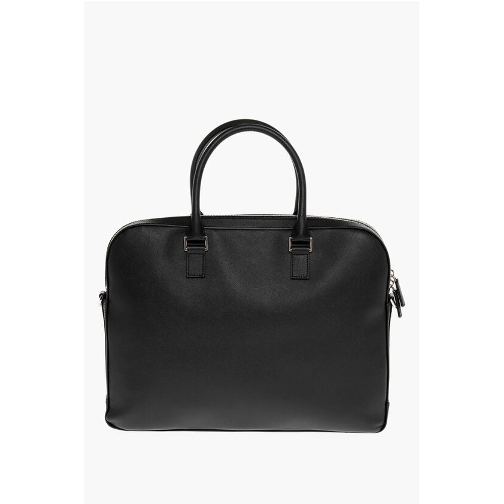 Testoni Saffiano Leather Bag with Double Handle