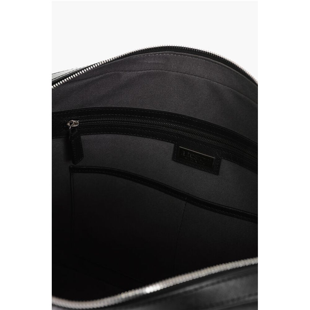 Testoni Saffiano Leather Bag with Double Handle