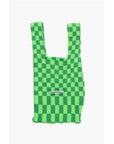 Last Frame Two-Tone Checked Knitted Tote Bag