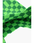 Last Frame Two-Tone Checked Knitted Tote Bag