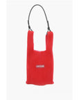 Last Frame Two-Tone Knitted Tote Bag with Faux Leather Shoulder Strap