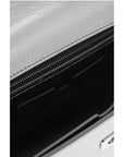 Off-White Metallic Leather Handbag with Removable Shoulder Strap