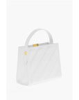 Off-White Leather CROSS Tote Bag with Golden Details