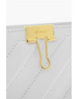 Off-White Leather CROSS Tote Bag with Golden Details