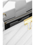 Off-White Leather CROSS Tote Bag with Golden Details