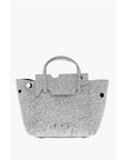 Off-White Marble Effect Leather BURROW Tote Bag