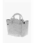 Off-White Marble Effect Leather BURROW Tote Bag