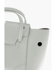 Off-White Leather BURROW Tote Bag with Cut-Out Details