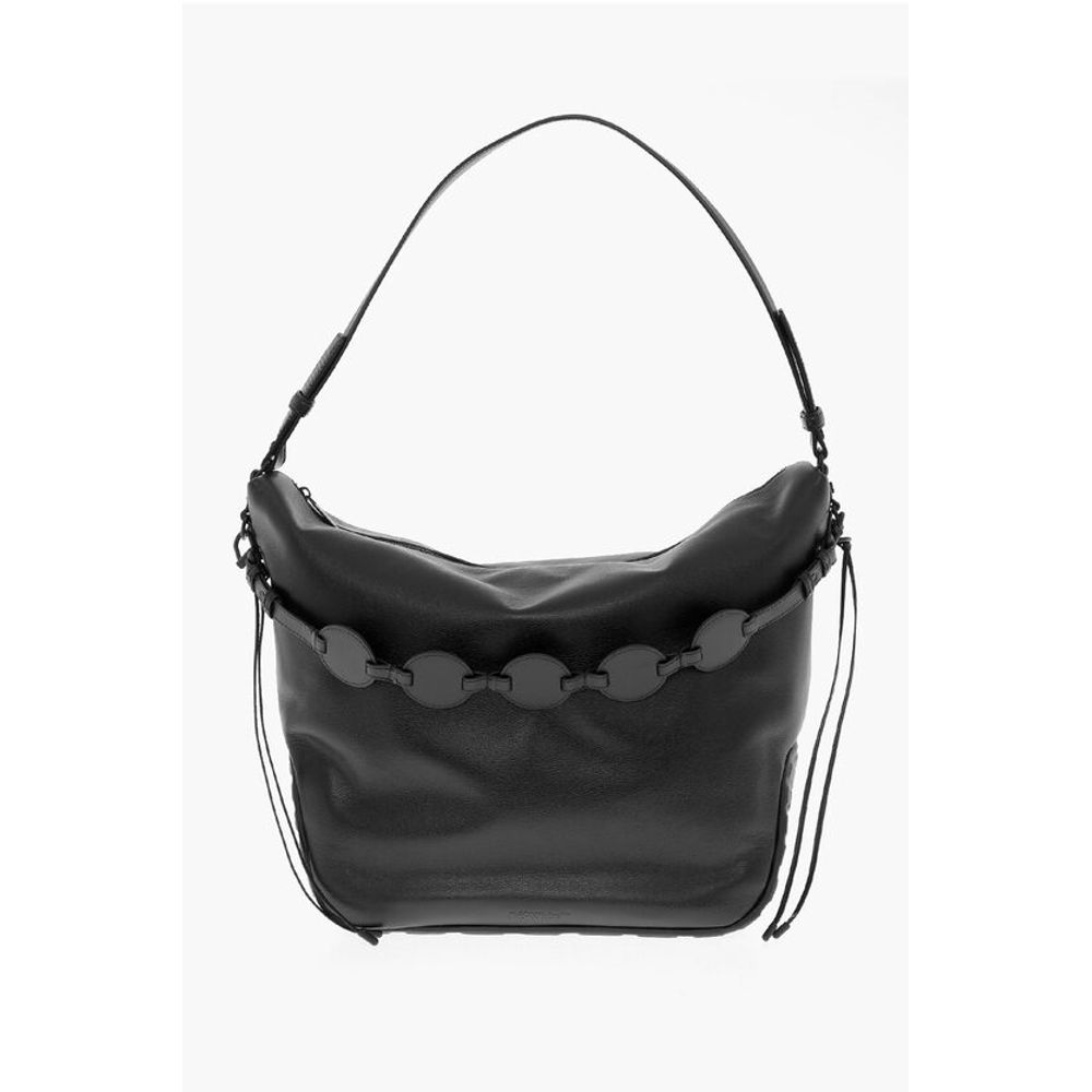 Off-White Solid Color Leather BIKER TIRE Weekend Bag