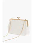 Moschino LOVE Solid Color Handbag with Printed Logo and Removable Cha