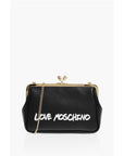 Moschino LOVE Solid Color Handbag with Printed Logo and Removable Cha