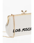 Moschino LOVE Solid Color Handbag with Printed Logo and Removable Cha