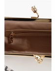 Moschino LOVE Solid Color Handbag with Printed Logo and Removable Cha