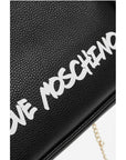 Moschino LOVE Solid Color Handbag with Printed Logo and Removable Cha