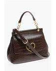Moschino LOVE Faux Leather Bag with Golden Details and Removable Shou