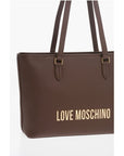 Moschino LOVE Faux Leather Tote Bag with Golden Embossed Maxi Logo