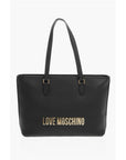 Moschino LOVE Faux Leather Tote Bag with Golden Embossed Maxi Logo
