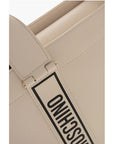 Moschino LOVE MOSCHINO Faux Leather Tote Bag with Logoed Bands