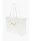 Moschino LOVE Quilted Faux Leather Tote Bag with Metal Logo