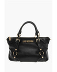 Moschino LOVE Faux Leather Bag with Removable Shoulder Strap and Gold