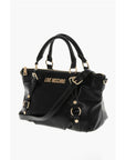 Moschino LOVE Faux Leather Bag with Removable Shoulder Strap and Gold