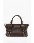 Moschino LOVE Faux Leather Hande Bag With Golden Logo