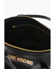 Moschino LOVE Faux Leather Bag with Removable Shoulder Strap and Gold