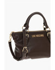 Moschino LOVE Faux Leather Hande Bag With Golden Logo