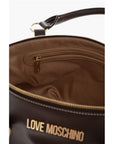 Moschino LOVE Faux Leather Hande Bag With Golden Logo